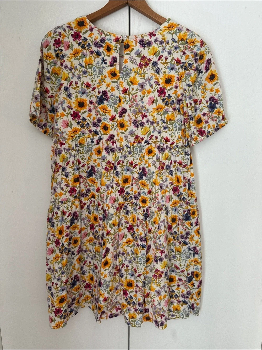 Old Navy Girls Wildflower White Floral Sunflower Print Dress Sz 14-16